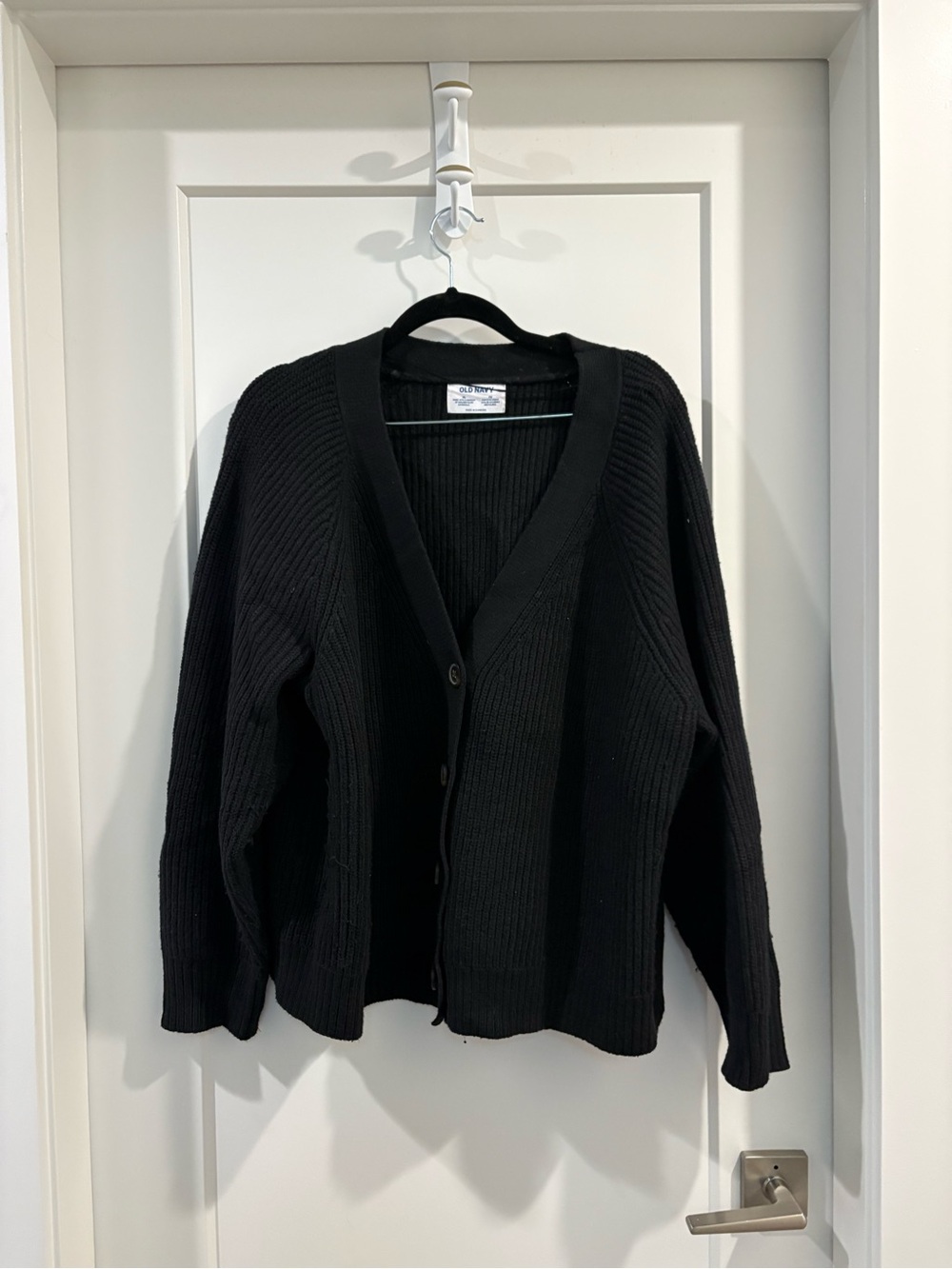 Old Navy Black Ribbed Knit Cardigan